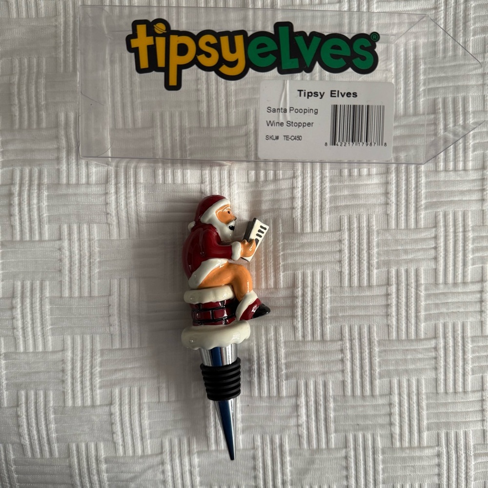 ❤️ Tipsy Elves Santa Pooping Wine Stopper